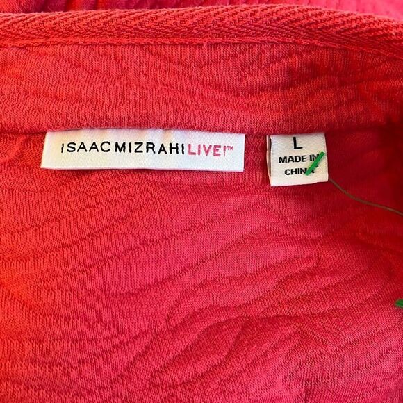 Isaac Mizrahi Life large coral button down jacket - Picture 3 of 4